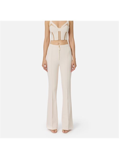 Pantaloni in doppio crêpe con zip ELISABETTA FRANCHI | PA12256E2/DZ9